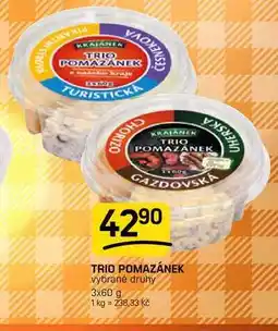 Flop TRIO POMAZÁNEK vybrané druhy nabídka