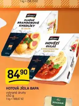 Flop HOTOVÁ JÍDLA BAPA vybrané druhy nabídka