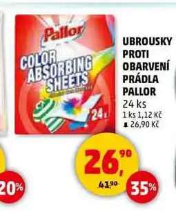 Penny Market UBROUSKY PROTI OBARVENÍ PRÁDLA PALLOR, 24 ks nabídka