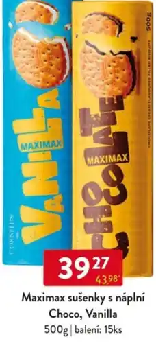 Qanto Maximax sušenky s náplní Choco, Vanilla nabídka