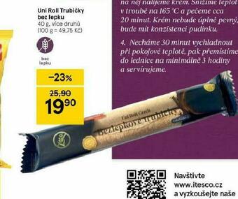 Tesco Trubičky bez lepku nabídka