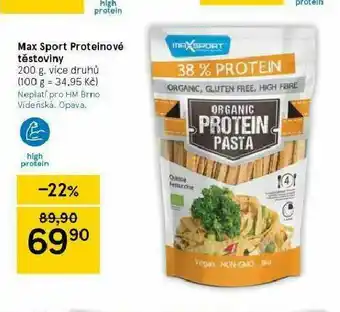 Tesco Proteinové těstoviny nabídka