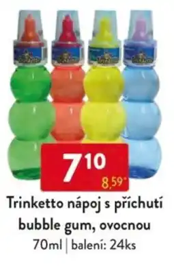 Qanto Trinketto nápoj s příchutí bubble gum, ovocnou nabídka