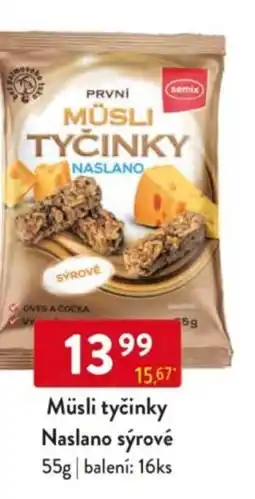 Qanto Müsli tyčinky Naslano sýrové nabídka