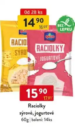 Qanto Raciolky sýrové, jogurtové nabídka