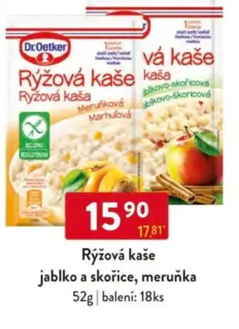 Qanto Dr.Oetker Rýžová kaše jablko a skořice, meruňka nabídka