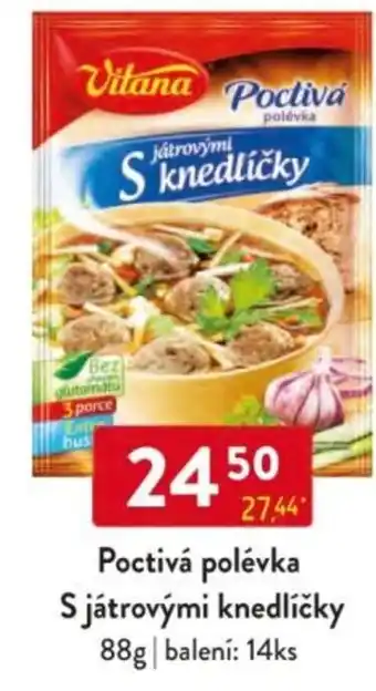 Qanto Vitana Poctivá polévka S játrovými knedlíčky nabídka