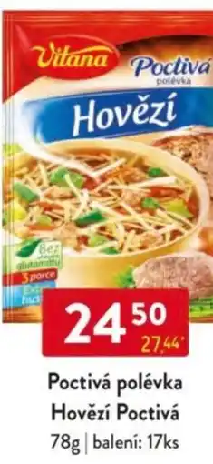 Qanto Vitana Poctivá polévka Hovězí Poctivá nabídka
