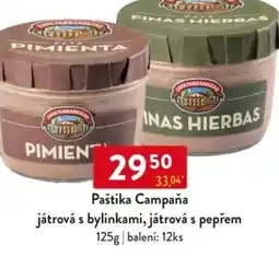 Qanto Paštika Campaňa játrová s bylinkami, játrová s pepřem nabídka