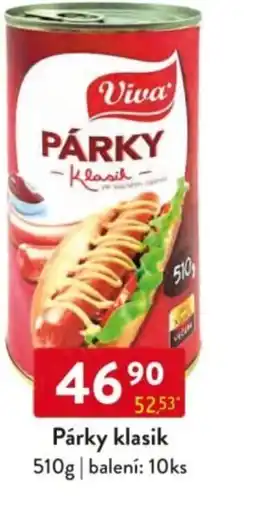 Qanto Viva Párky klasik nabídka