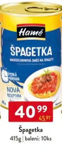 Qanto Hamé Špagetka nabídka