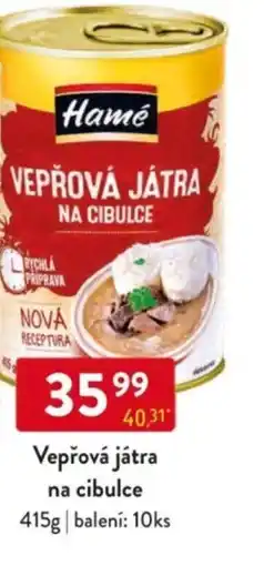 Qanto Hamé Vepřová játra na cibulce nabídka