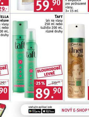 Rossmann Taft lak na vlasy nabídka
