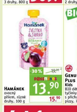 Rossmann Hamánek ovocný příkrm nabídka