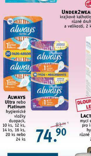 Rossmann Always dámské vložky nabídka