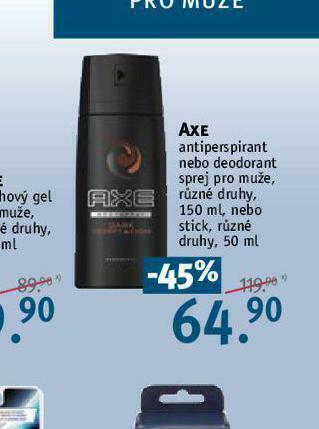 Rossmann Axe antiperspirant nabídka