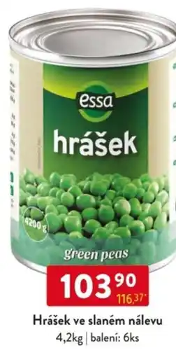 Qanto Essa Hrášek ve slaném nálevu nabídka