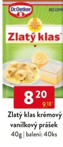 Qanto Dr.Oetker Zlatý klas krémový vanilkový prášek nabídka