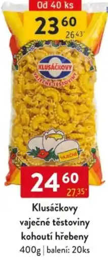Qanto Klusáčkovy vaječné těstoviny kohoutí hřebeny nabídka