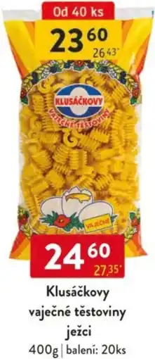 Qanto Klusáčkovy vaječné těstoviny ježci nabídka