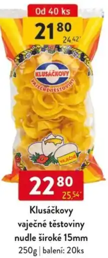 Qanto Klusáčkovy vaječné těstoviny nudle široké 15mm nabídka