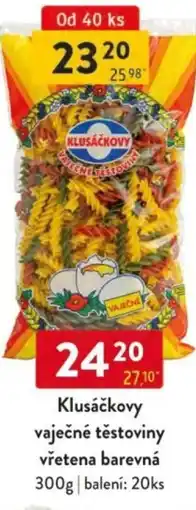 Qanto Klusáčkovy vaječné těstoviny vřetena barevná nabídka