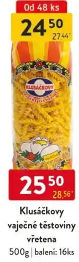 Qanto Klusáčkovy vaječné těstoviny vřetena nabídka