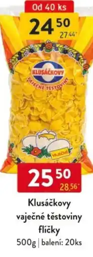 Qanto Klusáčkovy vaječné těstoviny flíčky nabídka