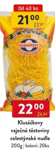 Qanto Klusáčkovy vaječné těstoviny celestýnské nudle nabídka
