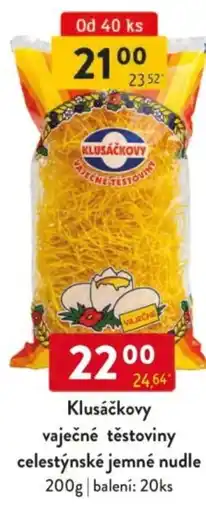 Qanto Klusáčkovy vaječné těstoviny celestýnské jemné nudle nabídka
