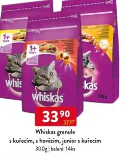 Qanto Whiskas granule s kuřecím, s hovězím, junior s kuřecím nabídka