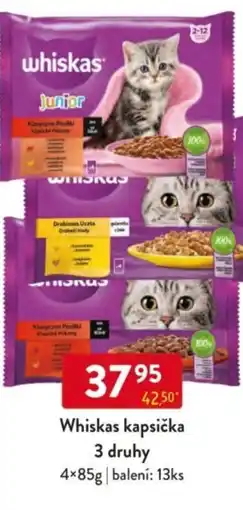 Qanto Whiskas kapsička 3 druhy nabídka