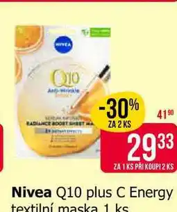 Teta Nivea Q10 plus C Energy textilní maska 1 ks nabídka