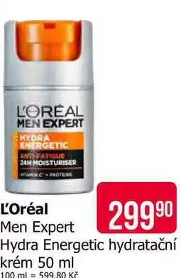 Teta L'Oréal Men Expert Hydra Energetic hydratační krém nabídka