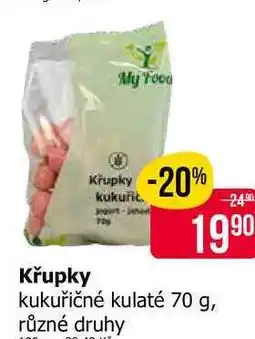 Teta My Food Křupky kukuřičné kulaté 70 g, různé druhy nabídka