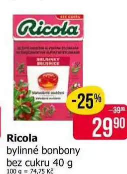 Teta Ricola bylinné bonbony bez cukru nabídka