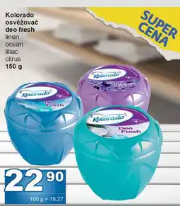 Jip Kolorado osvěžovač deo fresh linen ocean liliac citrus nabídka