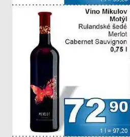 Jip Vino Mikulov Motýl Rulandské šedé Merlot Cabernet Sauvignon nabídka