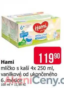 Teta Hami mlíčko s kaší 4x 250 ml, vanilkové od ukončeného 6. měsíce nabídka