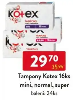 Qanto Tampony Kotex mini, normal, super nabídka
