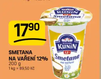 Flop Kunin Smetana na vaření 12% nabídka