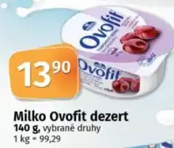 COOP TIP Milko Ovofit dezert nabídka