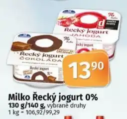 COOP TIP Milko Řecký jogurt 0% nabídka