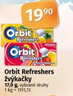 COOP TIP Orbit Refreshers žvýkačky nabídka