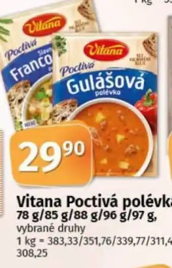 COOP TIP Vitana Poctivá polévka nabídka