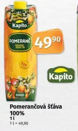 COOP TIP Kapito Pomerančová šťáva 100% nabídka