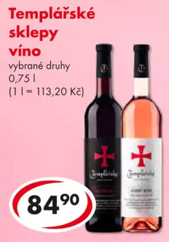 CBA Templářské sklepy víno nabídka