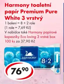 CBA Harmony toaletní papír Premium Pure White 3 vrstvý nabídka