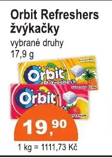 COOP DISKONT Orbit Refreshers žvýkačky nabídka