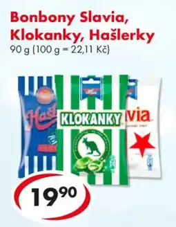 CBA Bonbony Slavia, Klokanky, Hašlerky nabídka